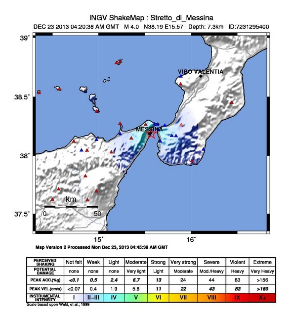 Rometta - Terremoto nello Stretto di Messina, stesso identico orario della catastrofe del 1908: le 05:20
