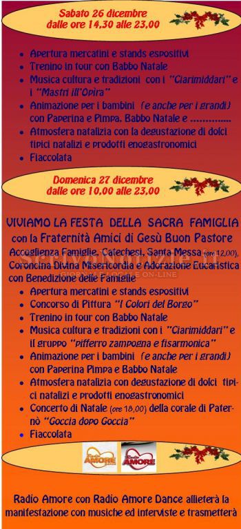 Rometta - Mercatini di Natale: Natale 2015 In Famiglia a Rometta Superiore 26/27 Dicembre 2015 Piazza Cappuccini